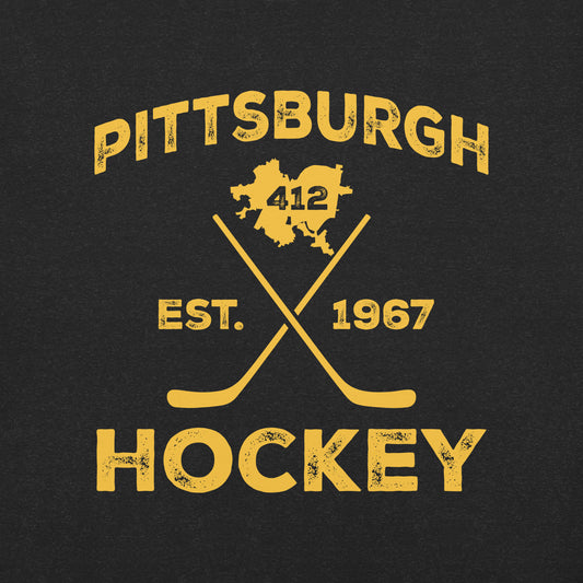 Pittsburgh Hockey Black (Zip) T-Shirt