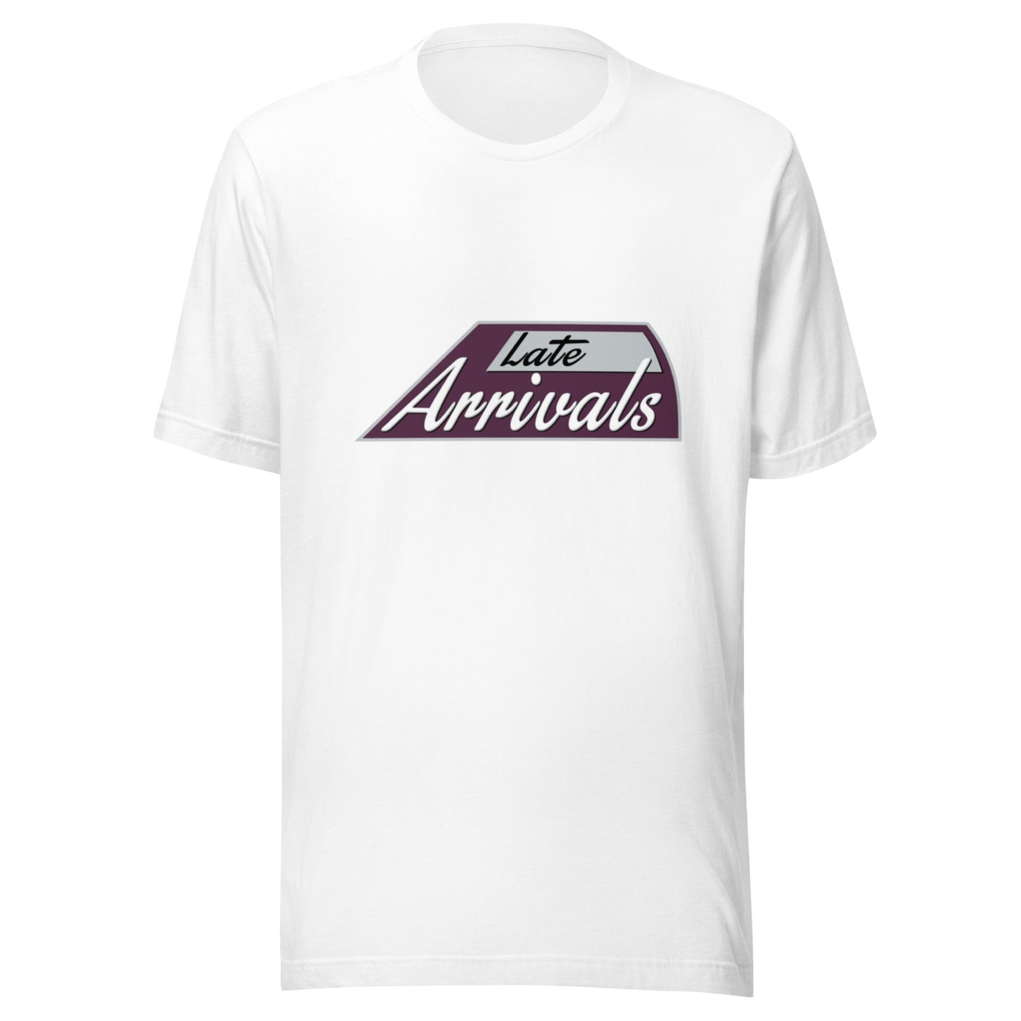 Late Arrivals Podcast t-shirt